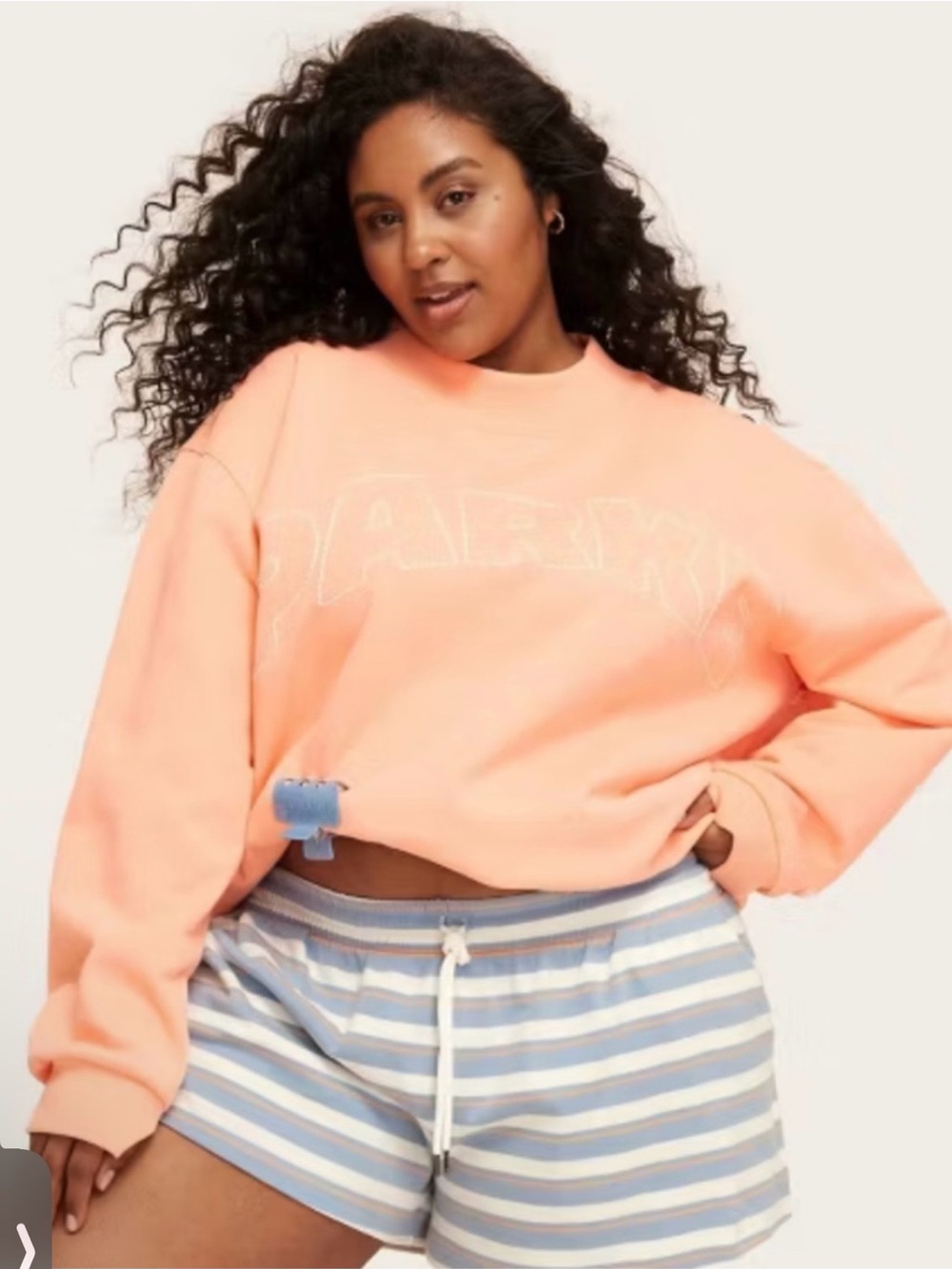 NWT Parke Women's Peach Relaxed mockneck  Sweatshirt